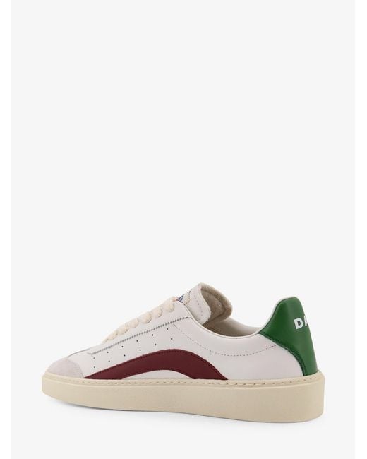DSquared² Pink Rider Leather Low-Top Sneakers for men