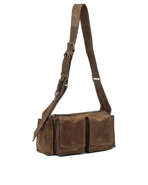 Miu Miu Brown Utilitaire Small Crossbody Bag
