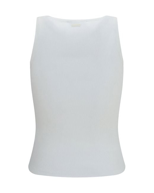 Max Mara White Ribbed Jersey Tank Top