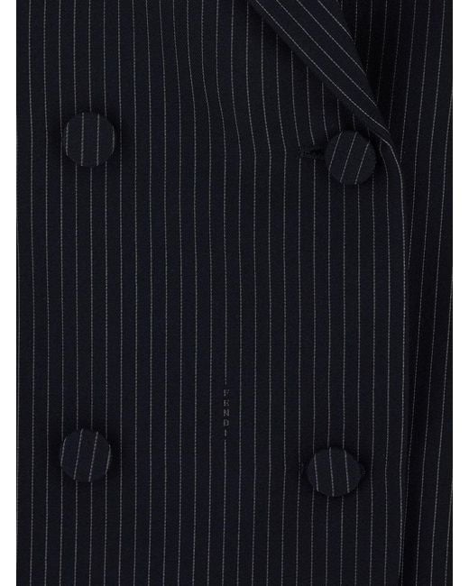 Fendi Blue Double Breasted Coat