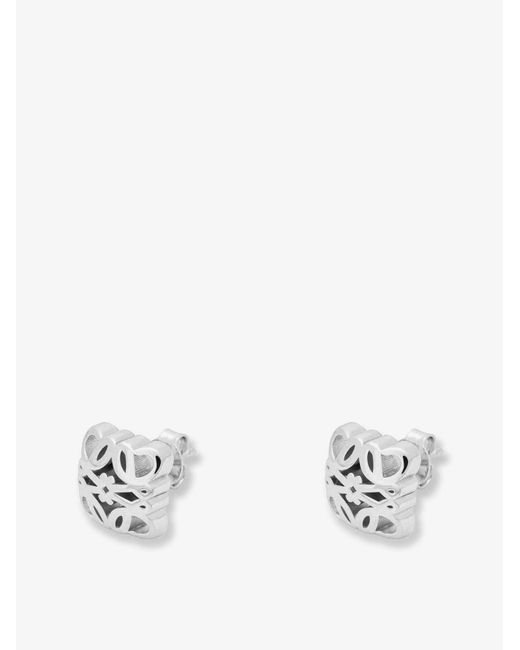 Loewe White Anagram Bombe Sterling Earrings