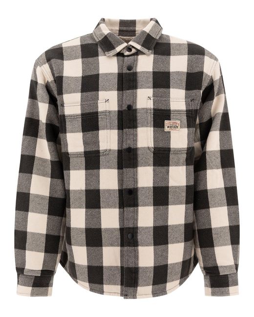 Men's Black "Check" Overshirt