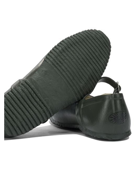 Superga Green Rubber Cotton Lined Ballerinas