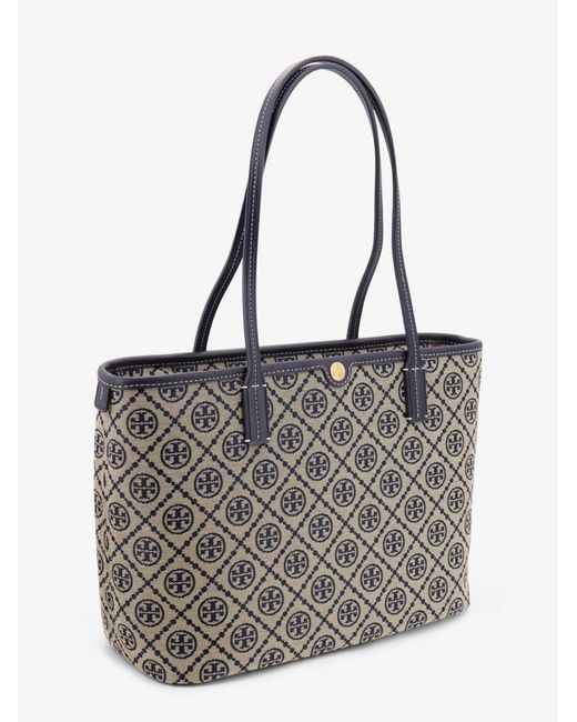 Tory Burch White T Monogram Small Zip Canvas Shoulder Bag