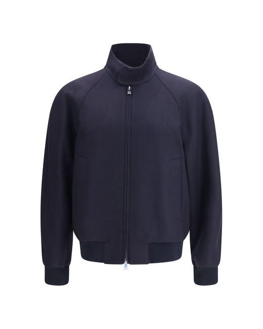 Fendi Blue Cashmere Bomber Jacket for men