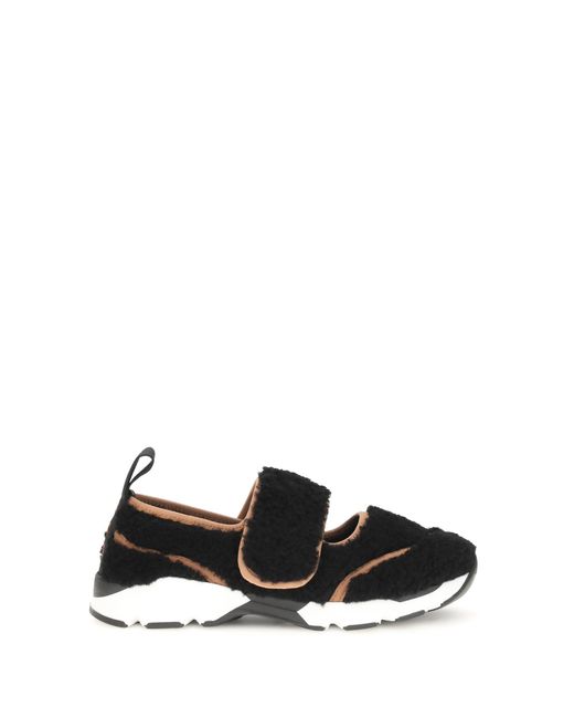 Marni Black Sneakers Mary Jane Shearling