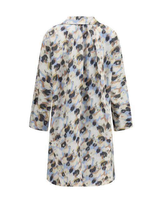 Marni White Printed Button Parka Coat