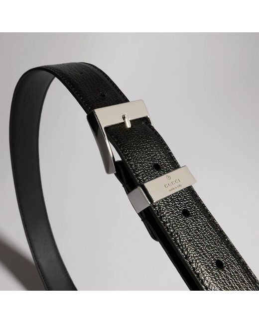 Gucci Black Belt With Squared Buckle for men