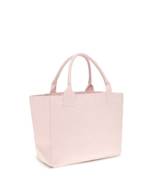 Ganni Pink Raspberry Logo Shopper