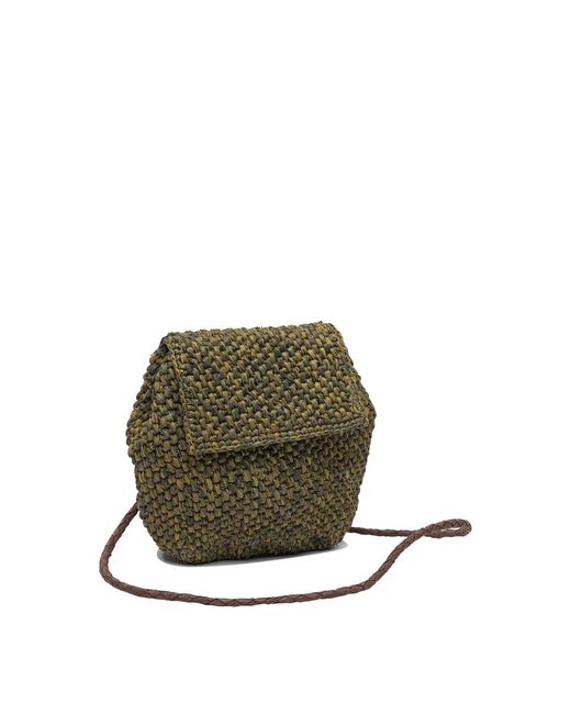 IBELIV Green Zazsavane Raffia Handbag