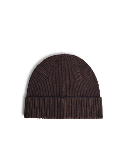 Seven Gauge Brown Wool Beanie for men