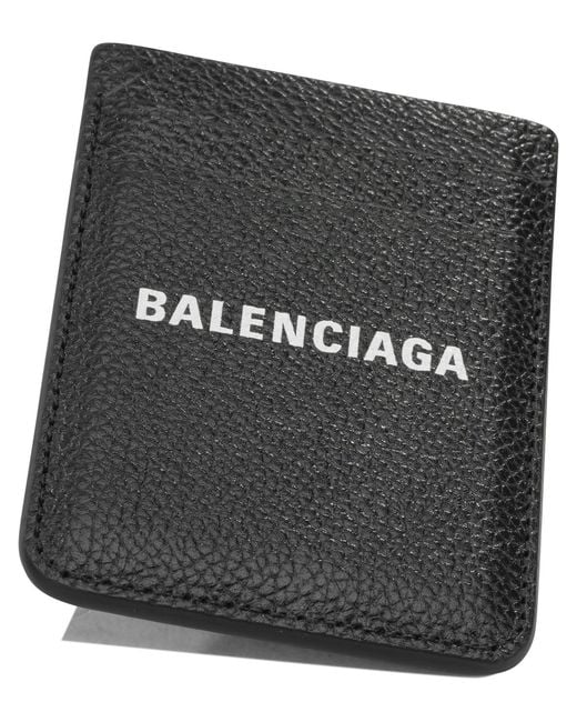 Balenciaga Black "Cash" Magnetic Card Holder for men