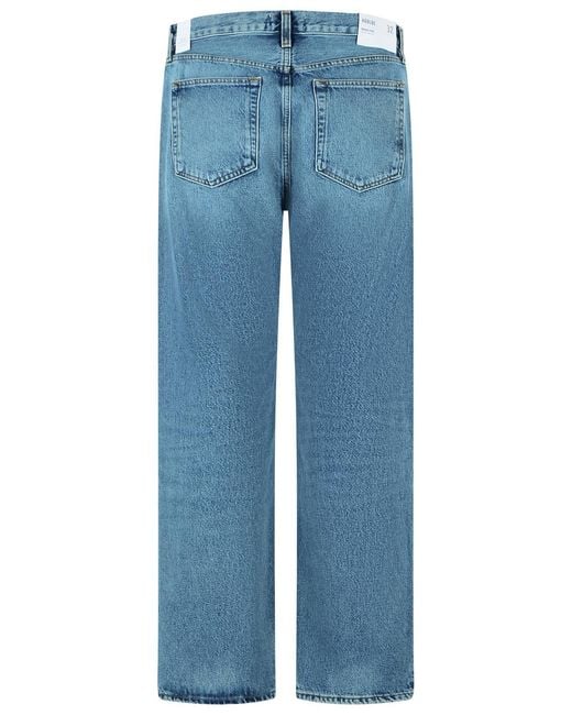 Agolde Blue Magnus Mid Rise Bow Legs Jeans for men