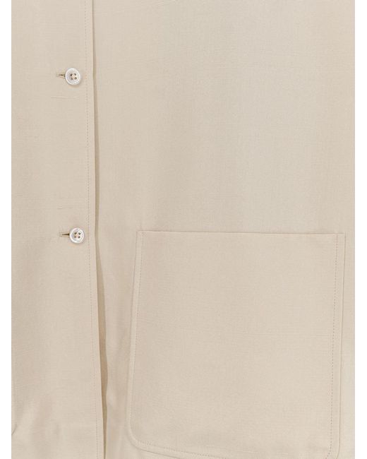 The Row White Lucetta Silk Shirt