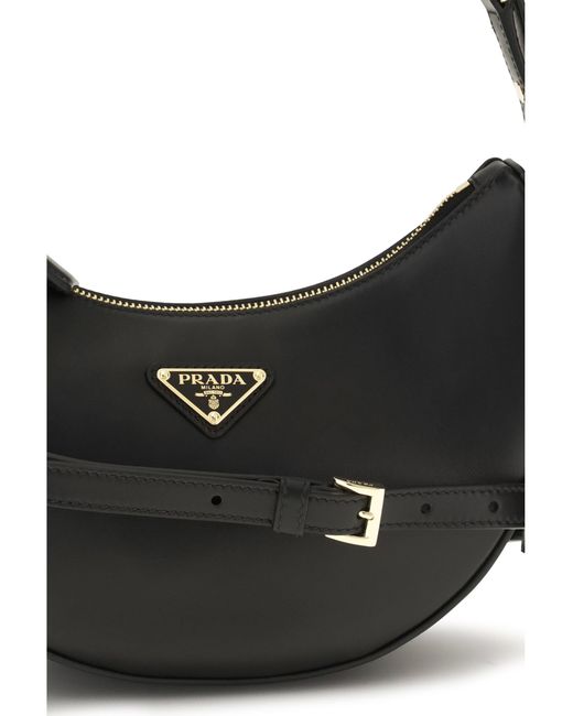 Prada Black Small Arqué Shoulder Bag Nero