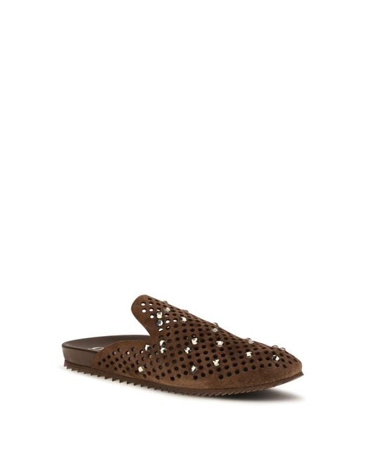 Pedro Garcia Brown Braidy Mules Chestnut Castoro-Greige