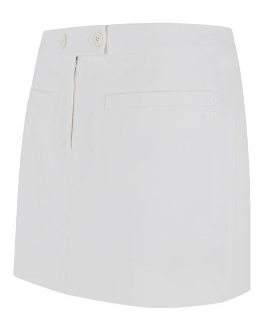 Courreges White Wool Blend Miniskirt