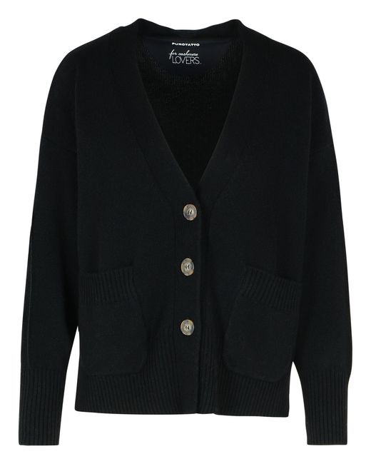 PURO TATTO Black Cashmere Cardigan