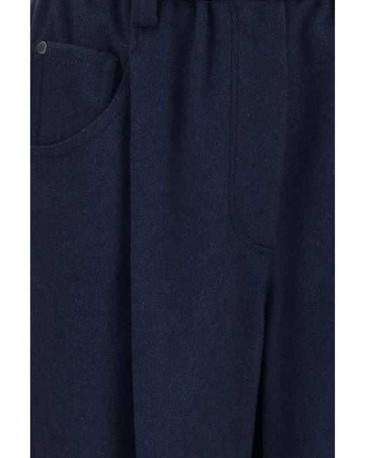 Brunello Cucinelli Blue Stretch Wool Pants
