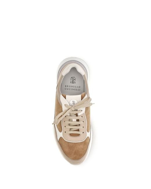 Brunello Cucinelli White Leather Sneakers for men