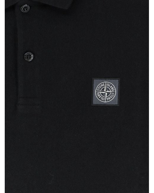 Stone Island Black T-Shirts And Polos Cotone Elastan for men