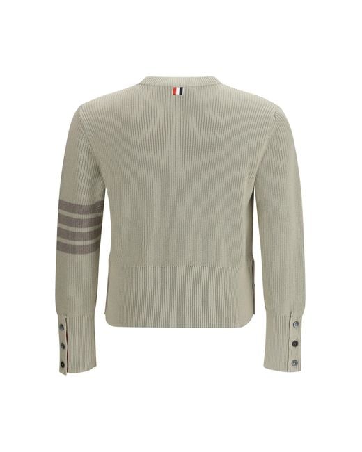 Thom Browne White 4-Bar Sweater for men