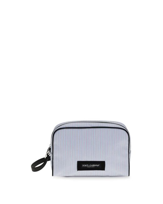 Dolce & Gabbana Multicolor Striped Poplin And Leather Handbag for men