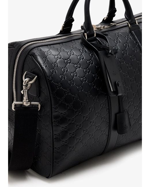 Gucci Black "Gg Emblem" Duffle Bag for men