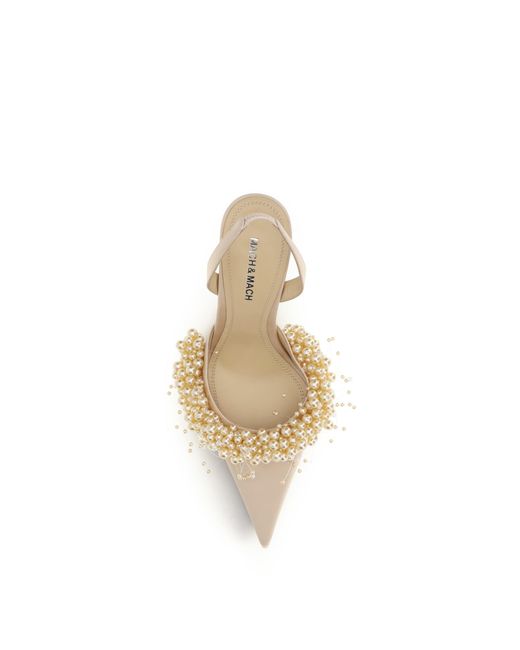 Mach & Mach White Slingback Pumps
