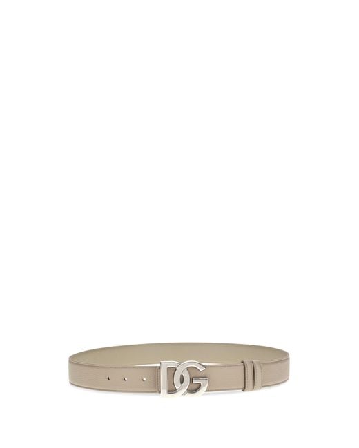 Dolce & Gabbana White Dolce & Gabbana Calfskin Leather Belt for men