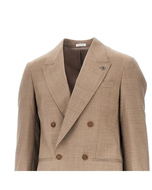 BRERAS Milano Natural 'Arezzo' Wool Double-Breasted Jacket for men