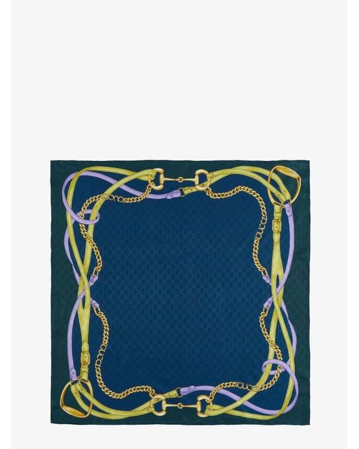 Women's Blue Silk Foulard