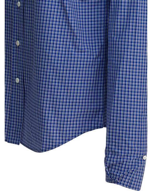 Miu Miu Blue Cotton Shirt With Logo