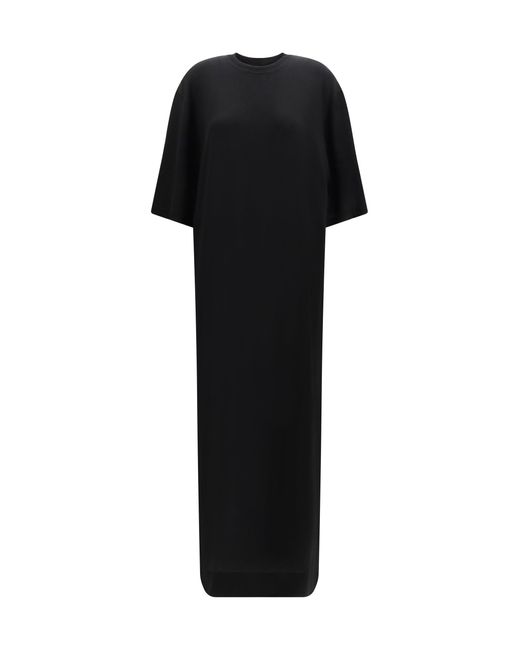 Totême Black Wool T-Shirt Dress