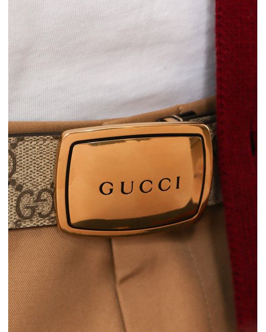 Gucci White Gg Coated Canvas Belt for men