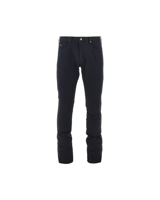 Emporio Armani Blue Stretch Gabardine J06 Pants for men