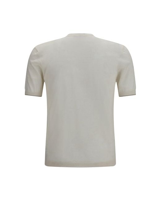 Brooksfield Gray Shirt Short-Sleeved Linen Blend for men
