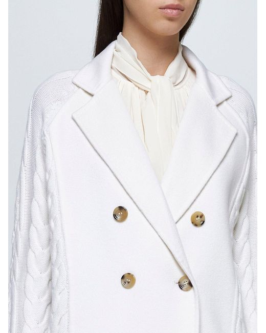Max Mara White "Micio" Wool And Cashmere Jacket