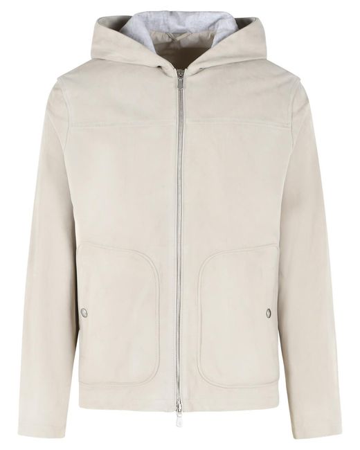Eleventy White Light Sheepskin Jacket for men