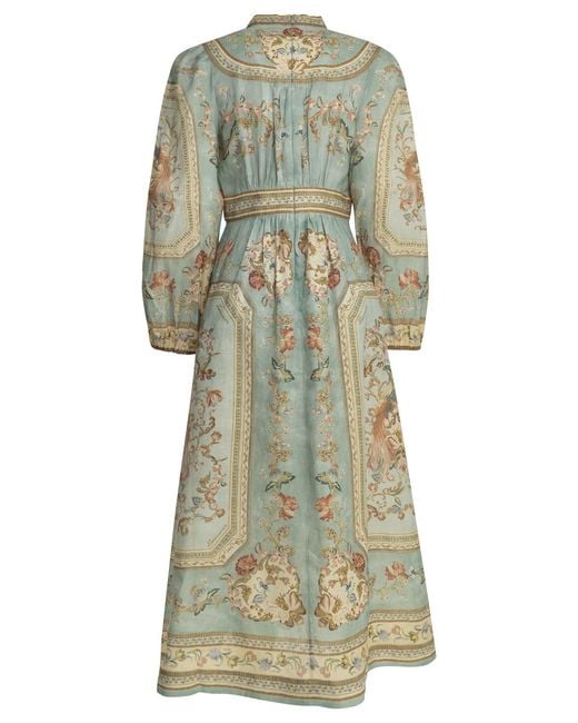 Zimmermann Green "Roselight" Midi Dress