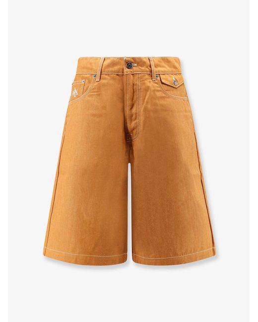 Walk In Paris Orange Denim Shorts