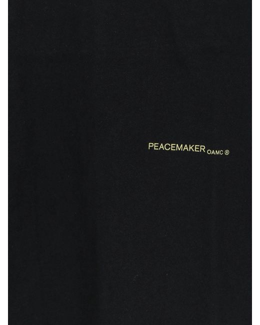 Oamc Peacemaker Black T-Shirt Cotton for men