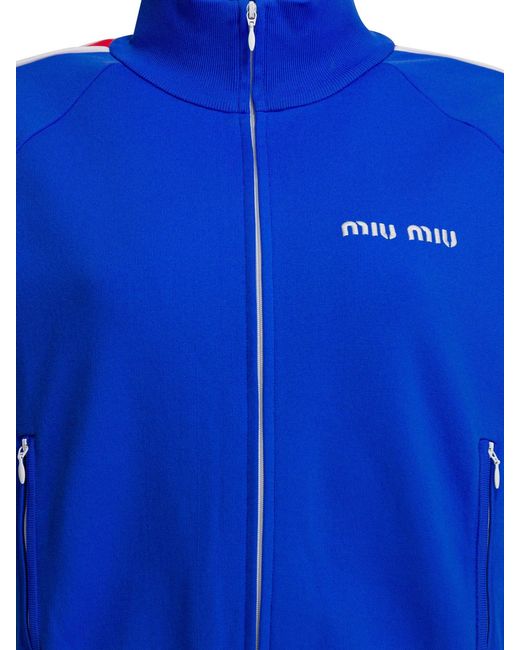 Miu Miu Blue Zipper Sweatshirt