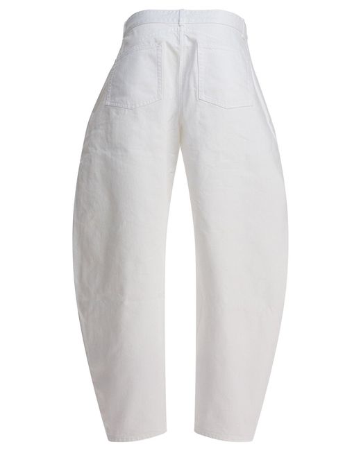 Alaïa White Low Waist Rounded Jeans