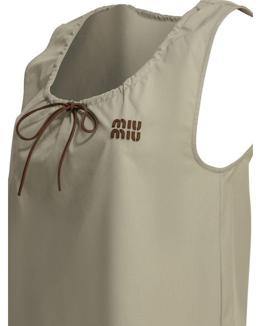 Miu Miu Natural Short A-Line Dress