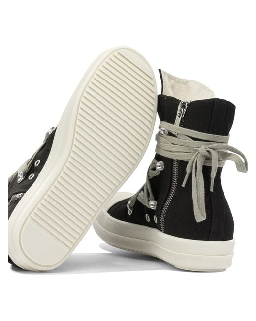 Rick Owens Black "Megalace" High-Top Sneakers
