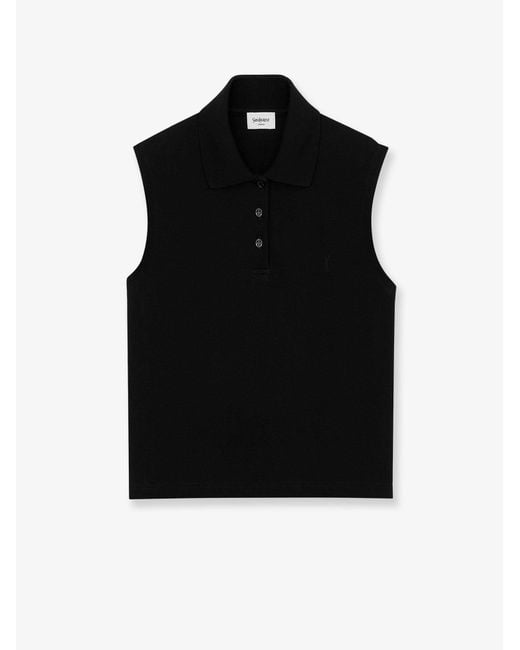 Saint Laurent Black Sleeveless Tops