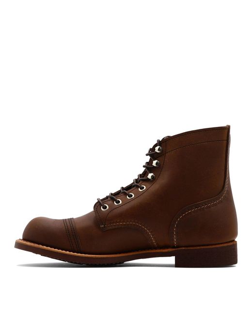 Red Wing Brown "Iron Ranger" Lace-Up Ankle Boots for men