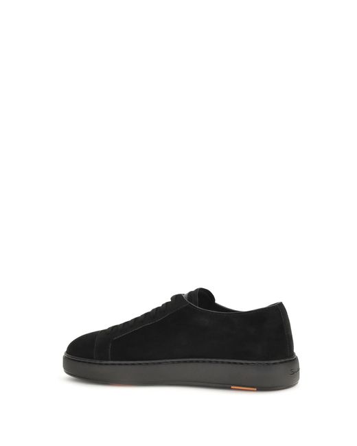 Santoni Black Suede Sneakers for men