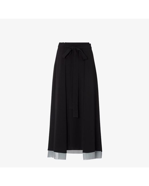 Fendi Black Silk Skirt